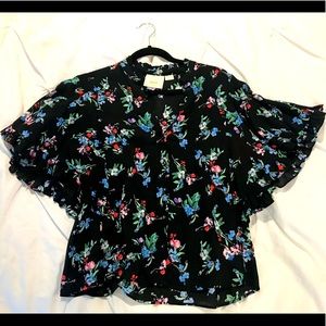 Anthropologie Maeve flutter sleeve blouse